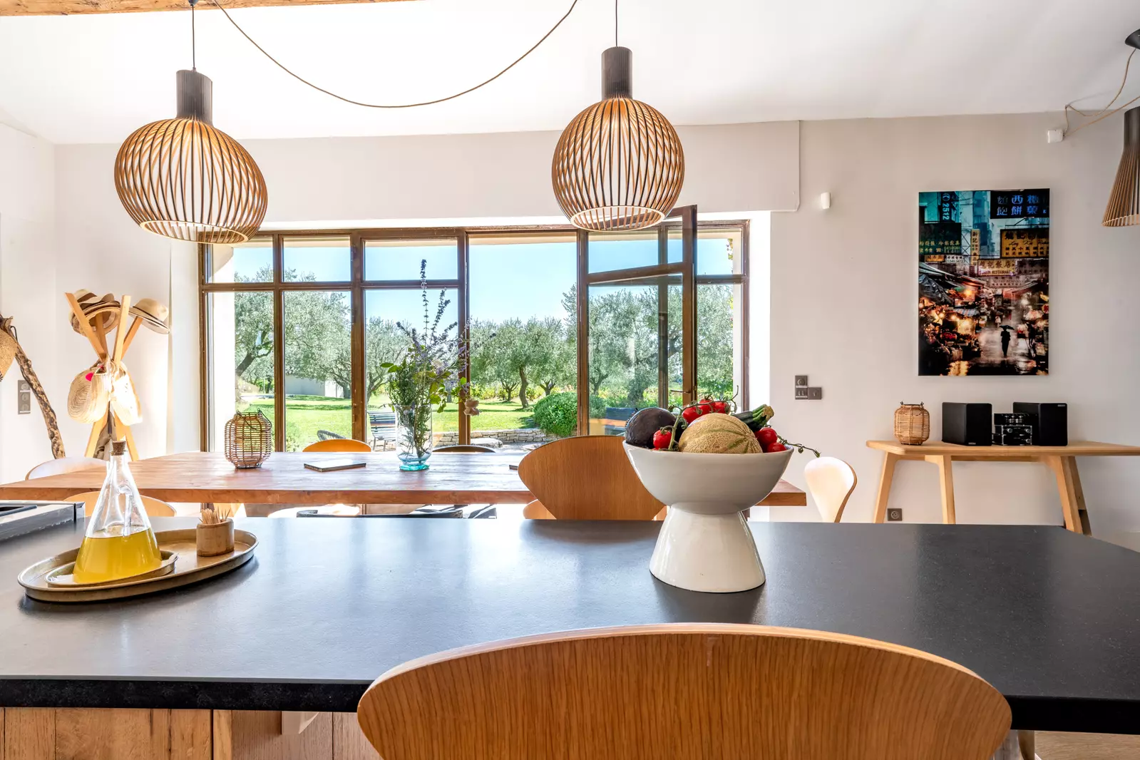 Dining room and kitchen