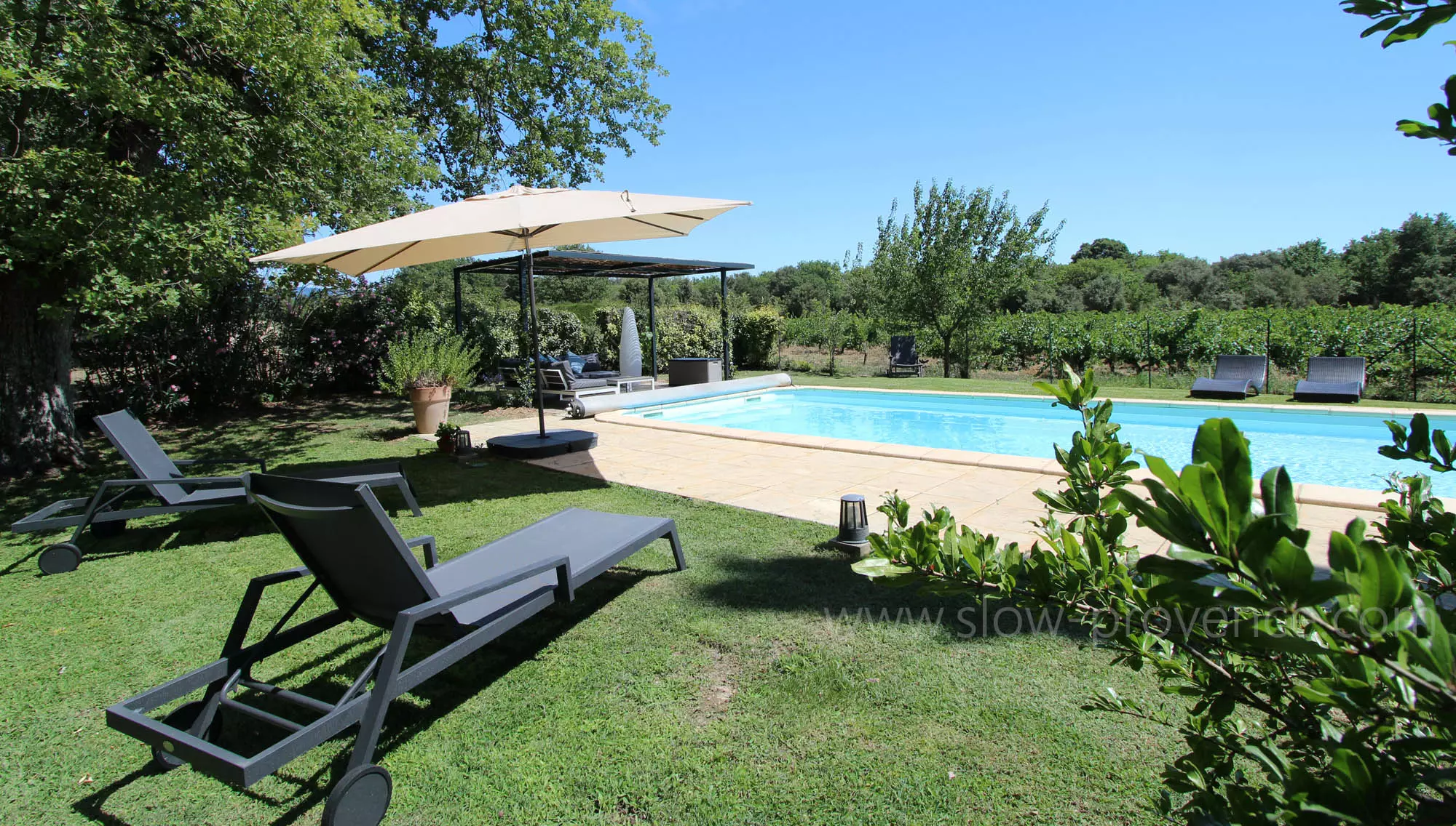 Landscaped pool area