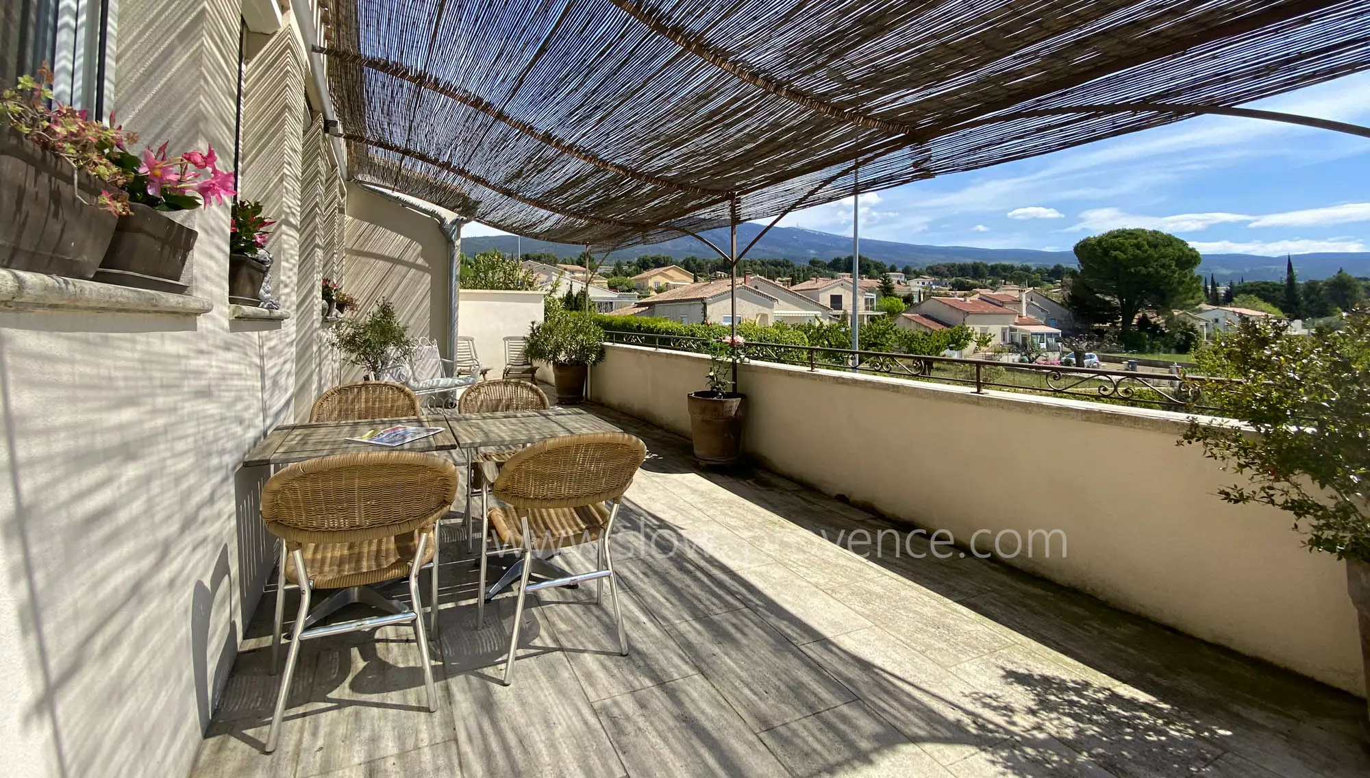 Sunny terrace with a view