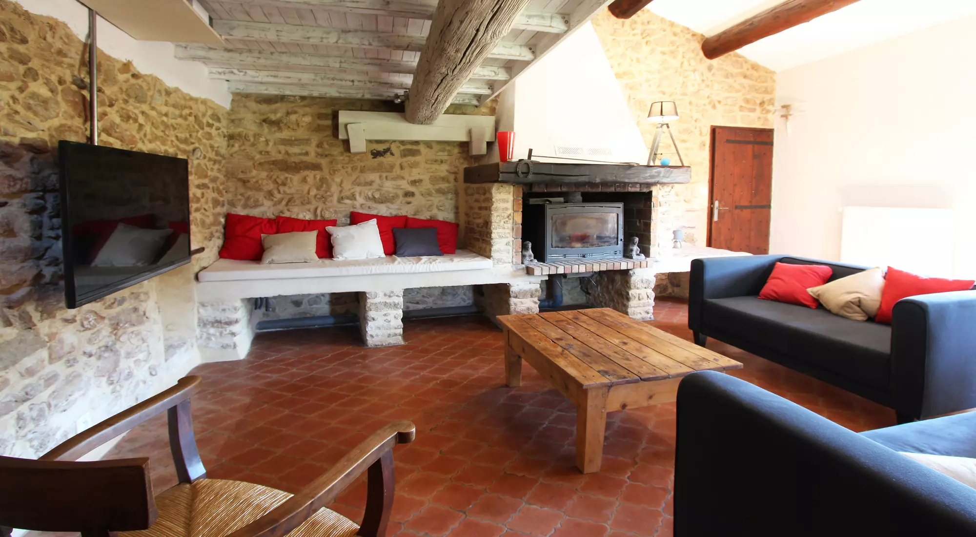 Cosy sitting room, with TV and fire place