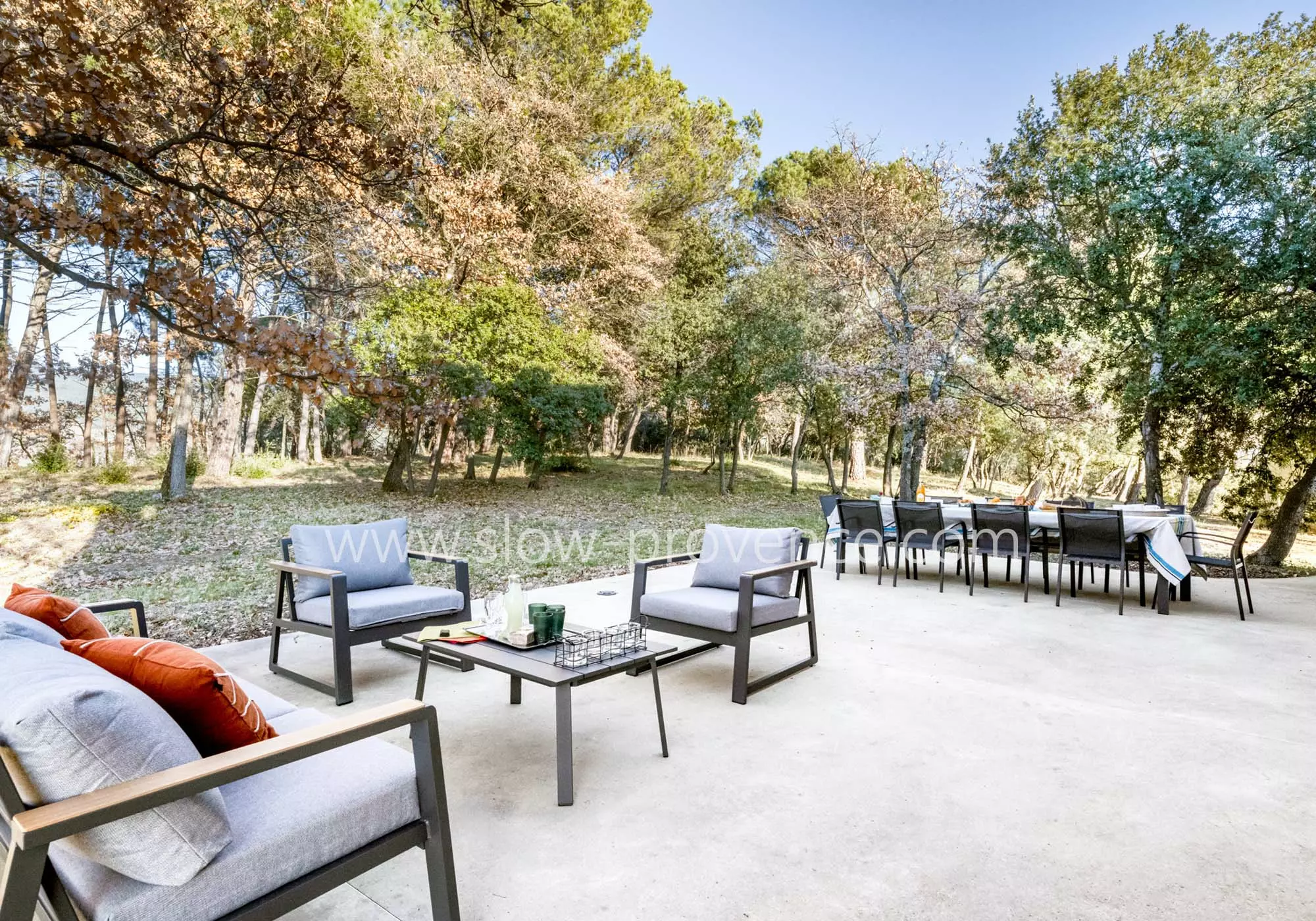 Comfortable terrace surrounded by nature