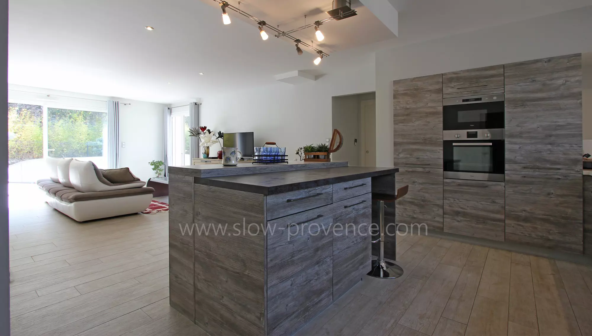 Kitchen open to the living room