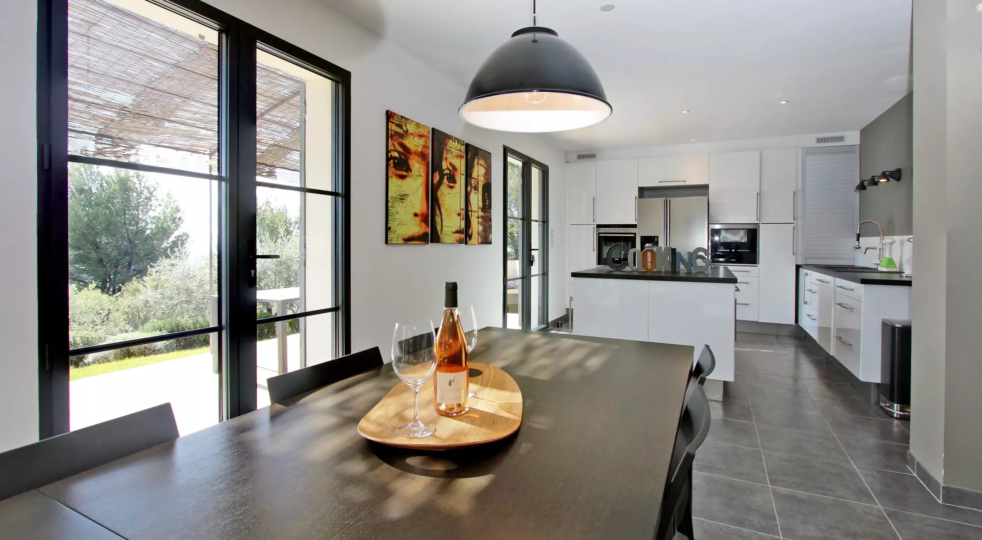 Dining room and kitchen