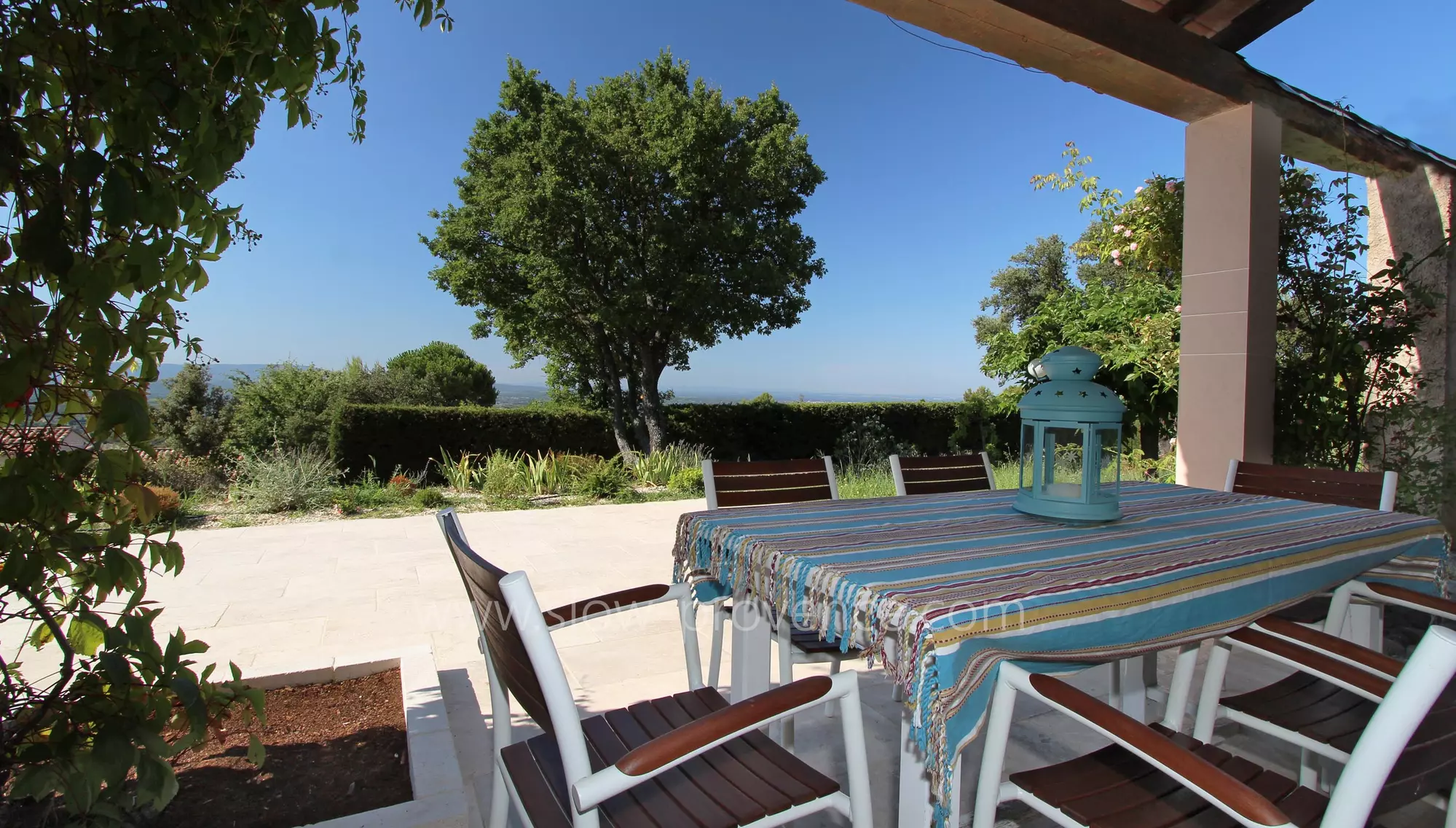 Shaded terrace with view