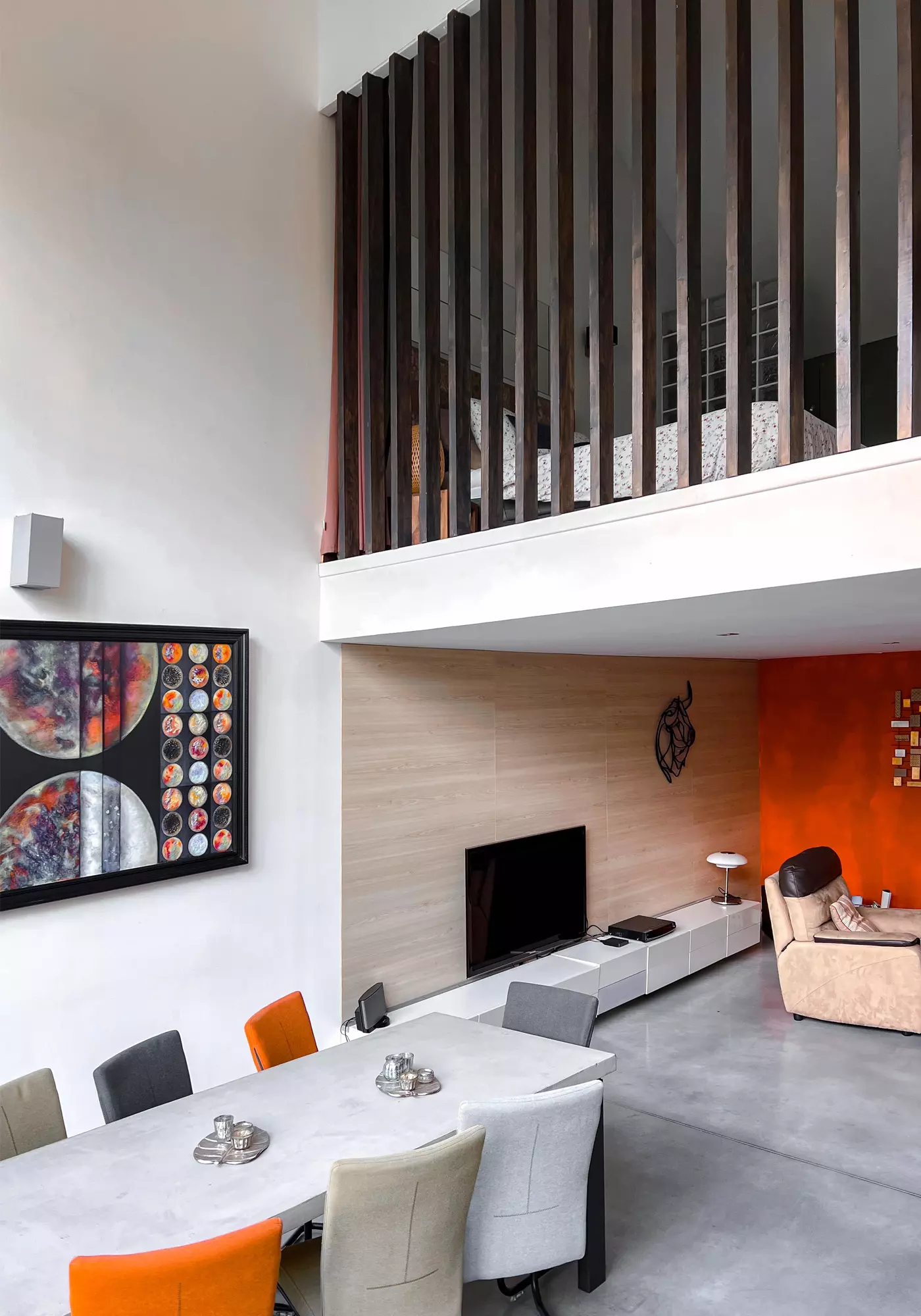 The living area under bedroom 1 on a mezzanine floor