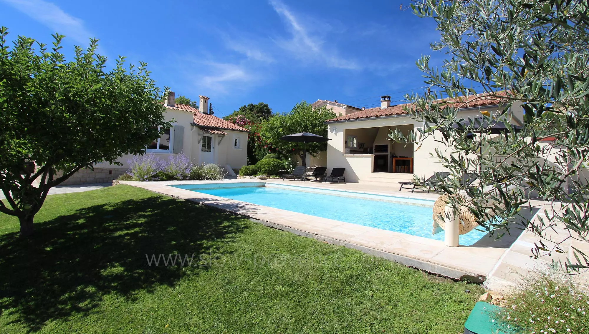 Pool with its summer kitchen