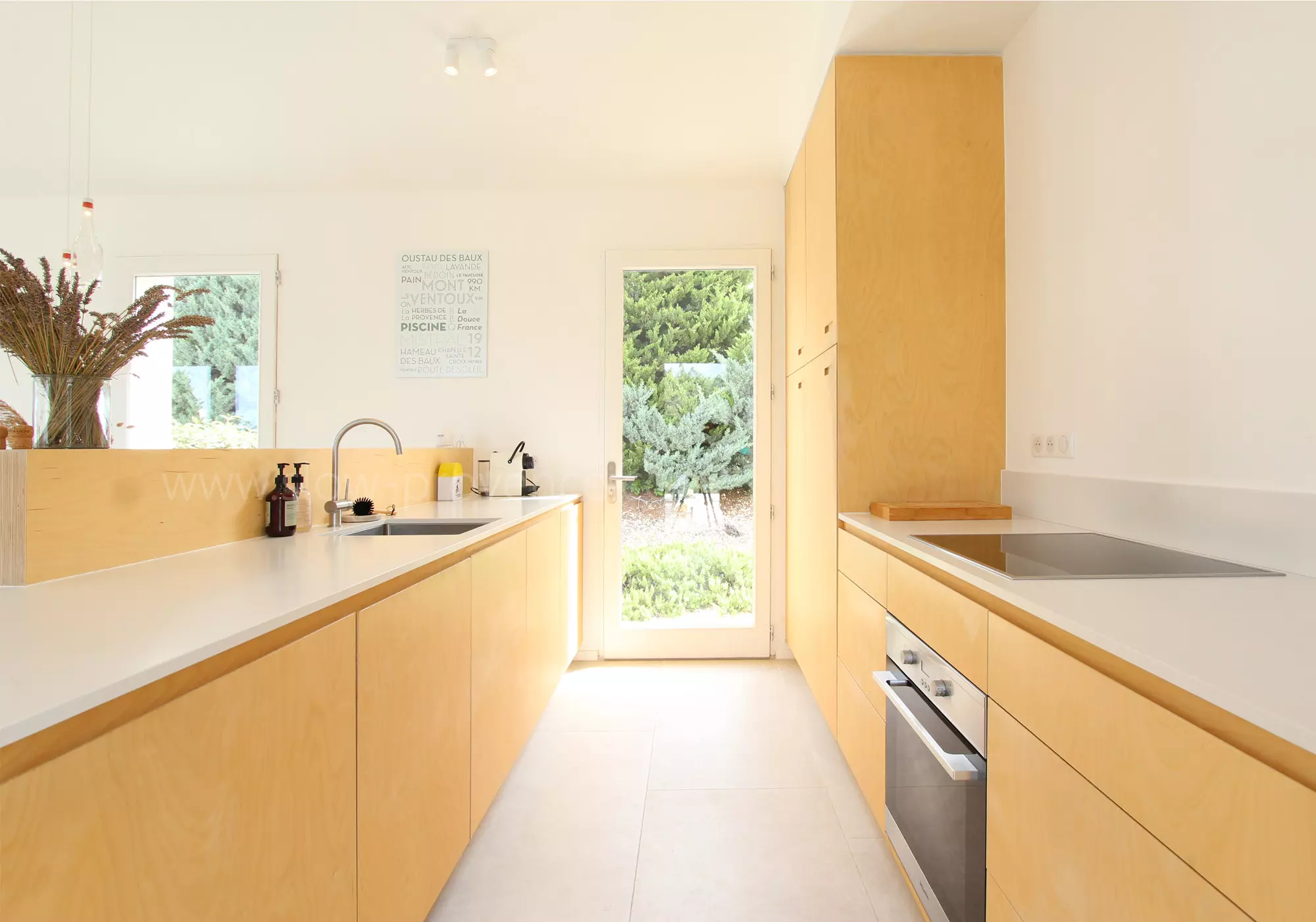 A kitchen with clean lines