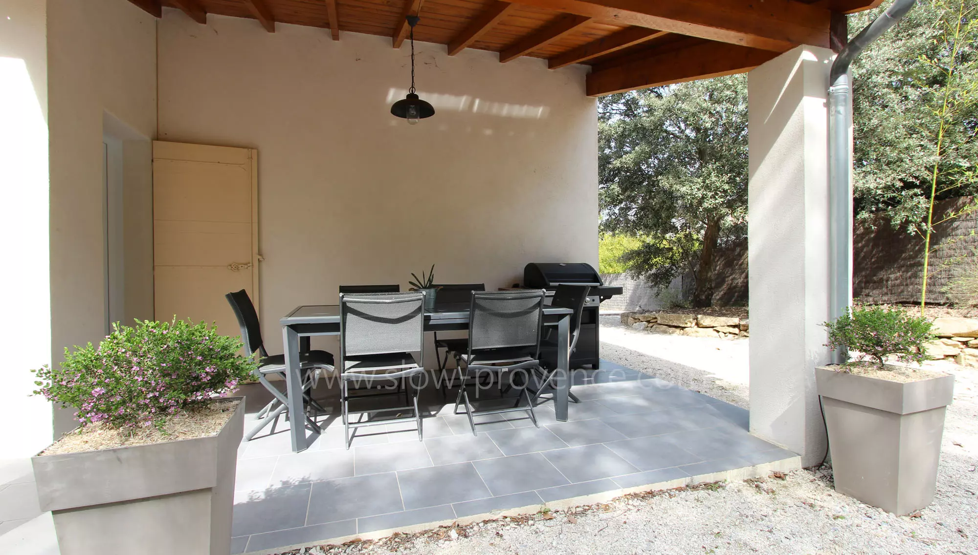 Dining area with barbecue