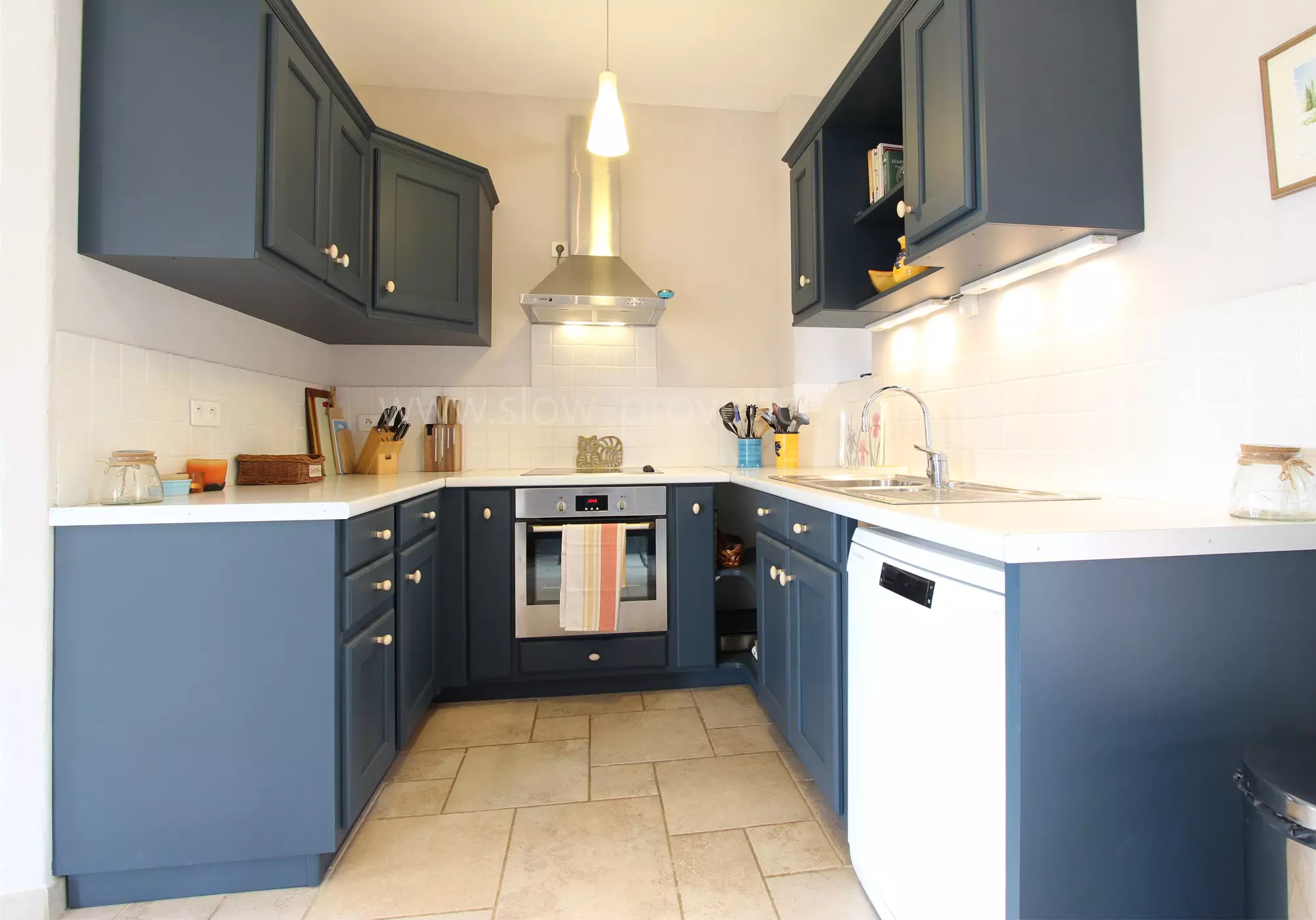 Kitchen leading onto the garden and pool