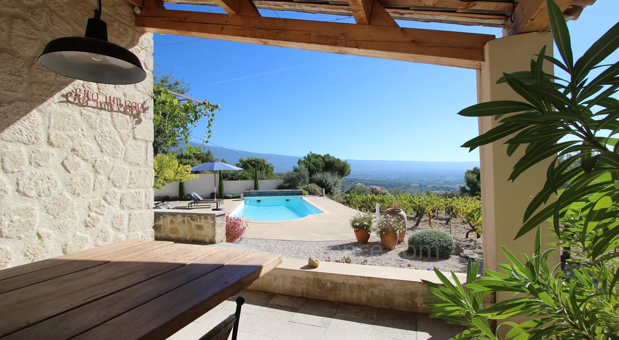 Covered terrace with a view