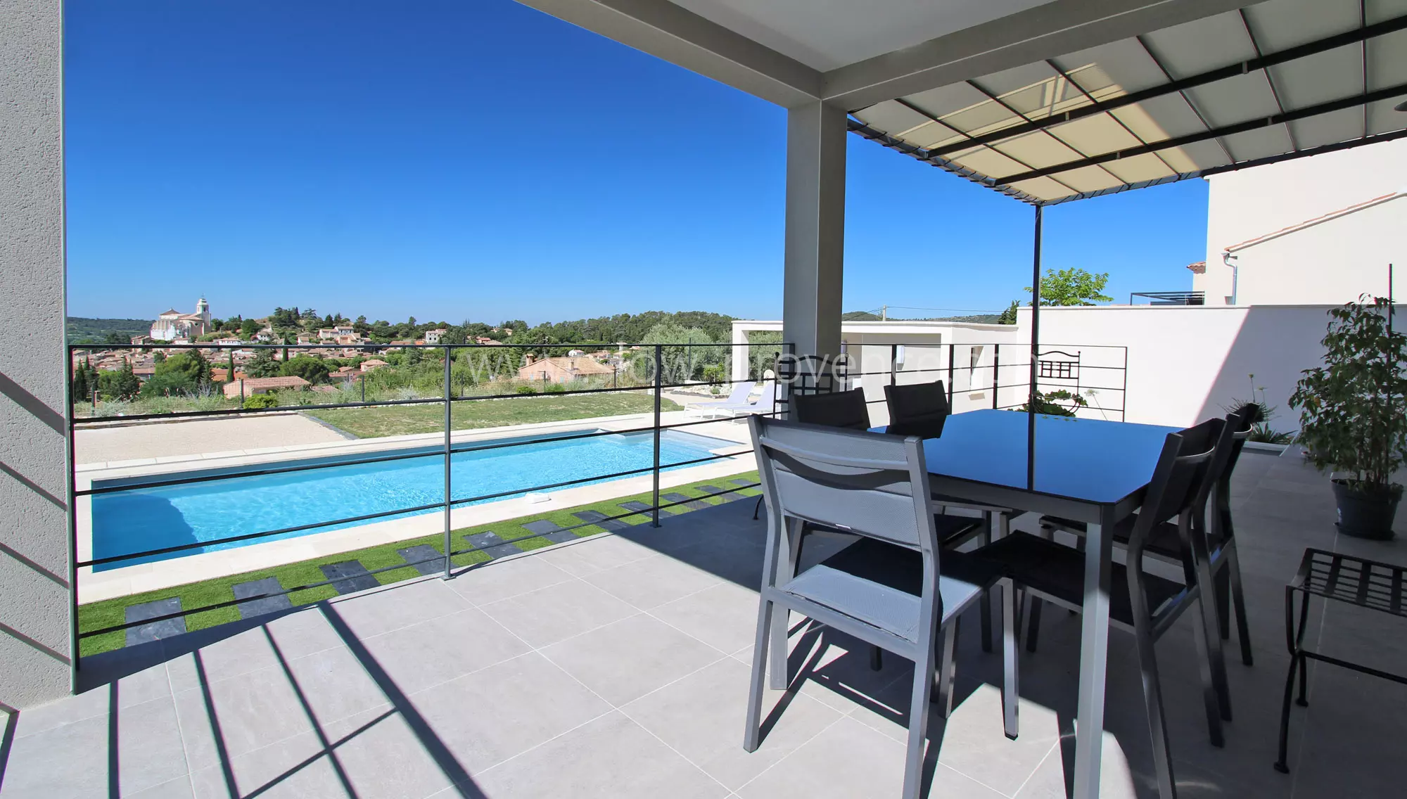 Covered terrace with view