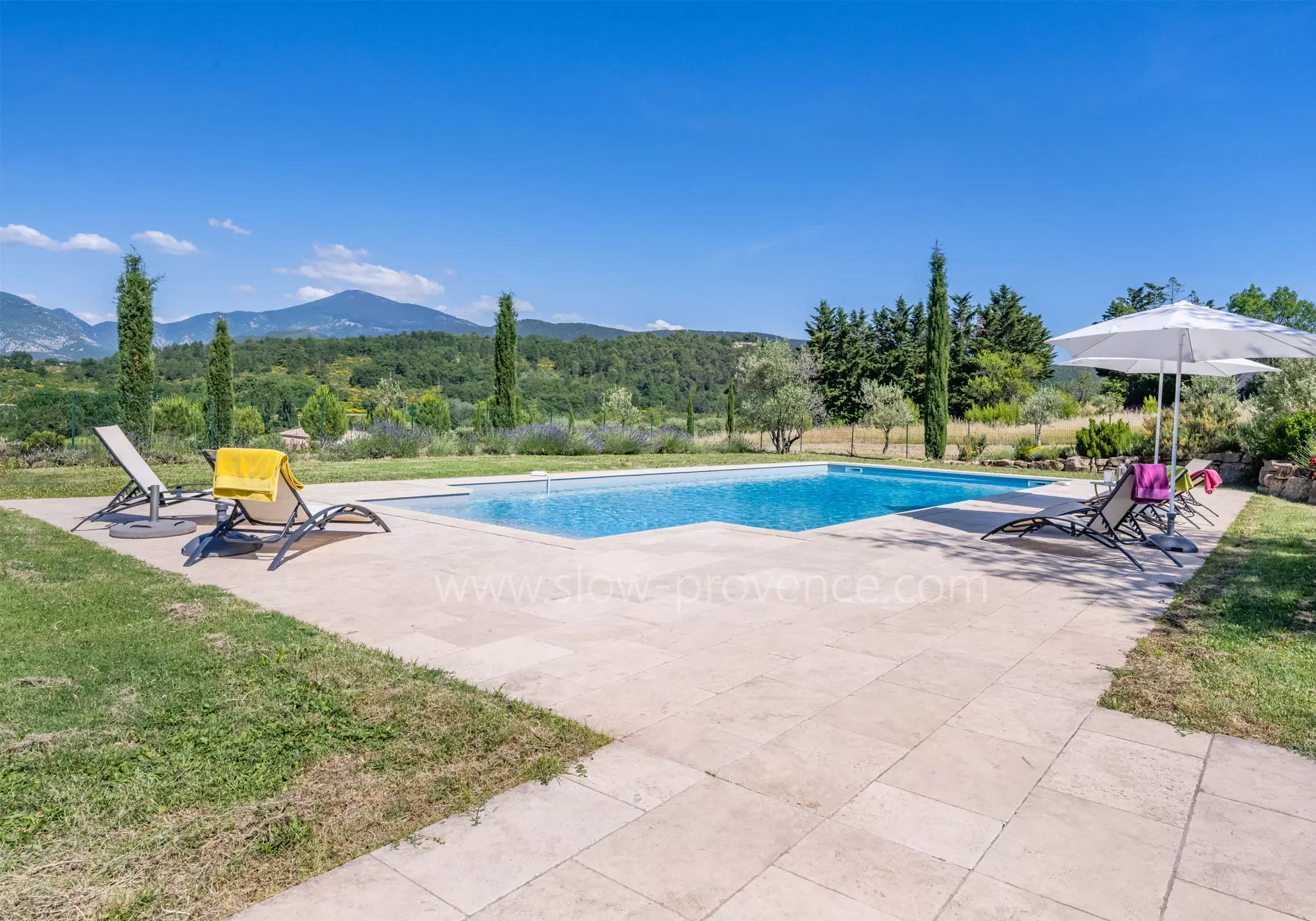 Spacious pool area