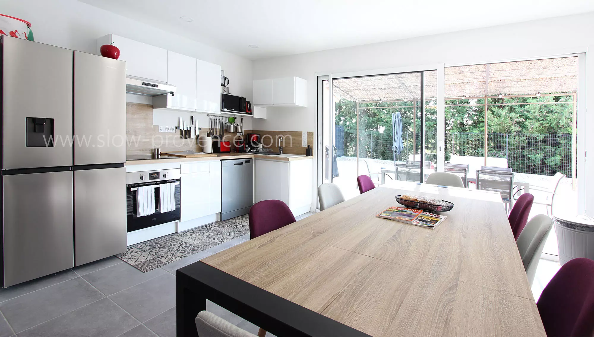 Dining room and kitchen