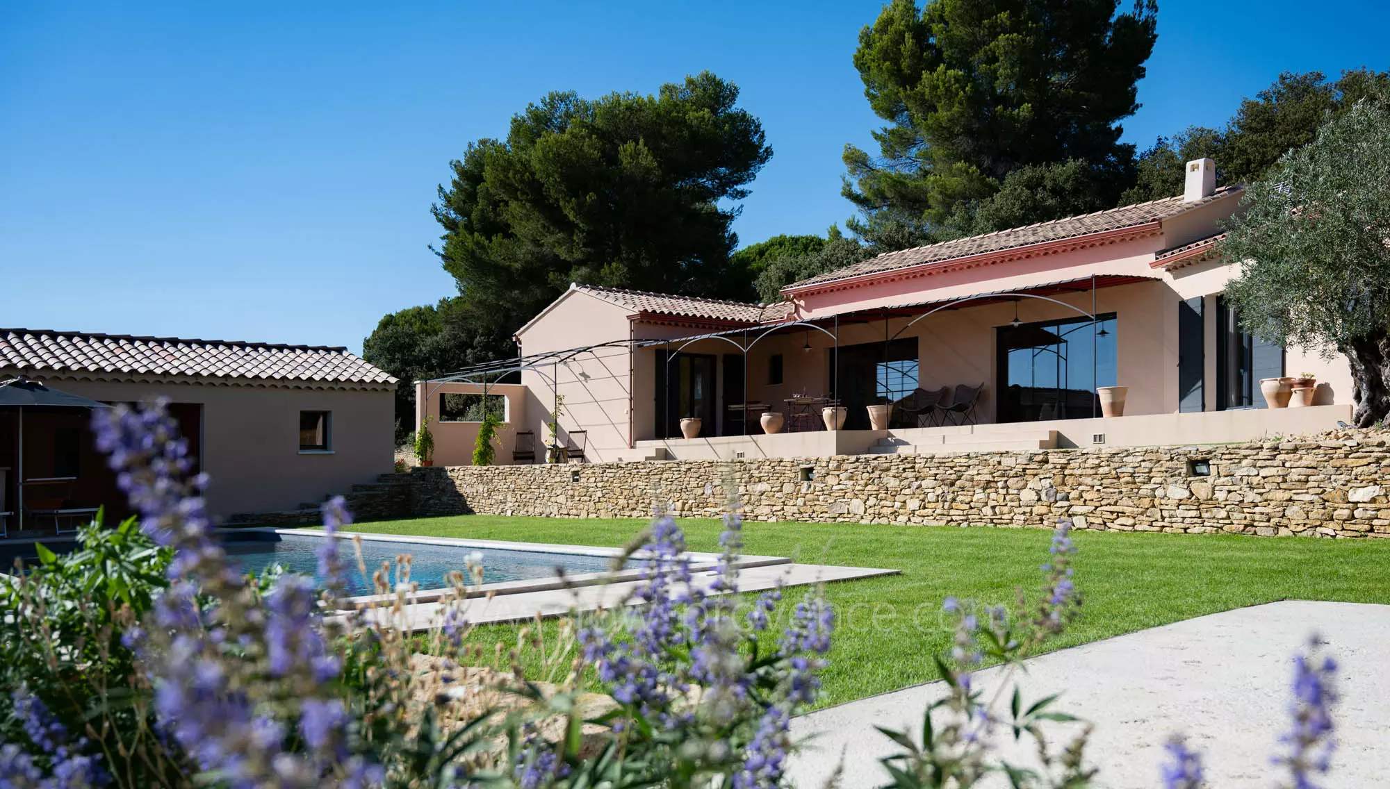 Swimming-pool front of the house