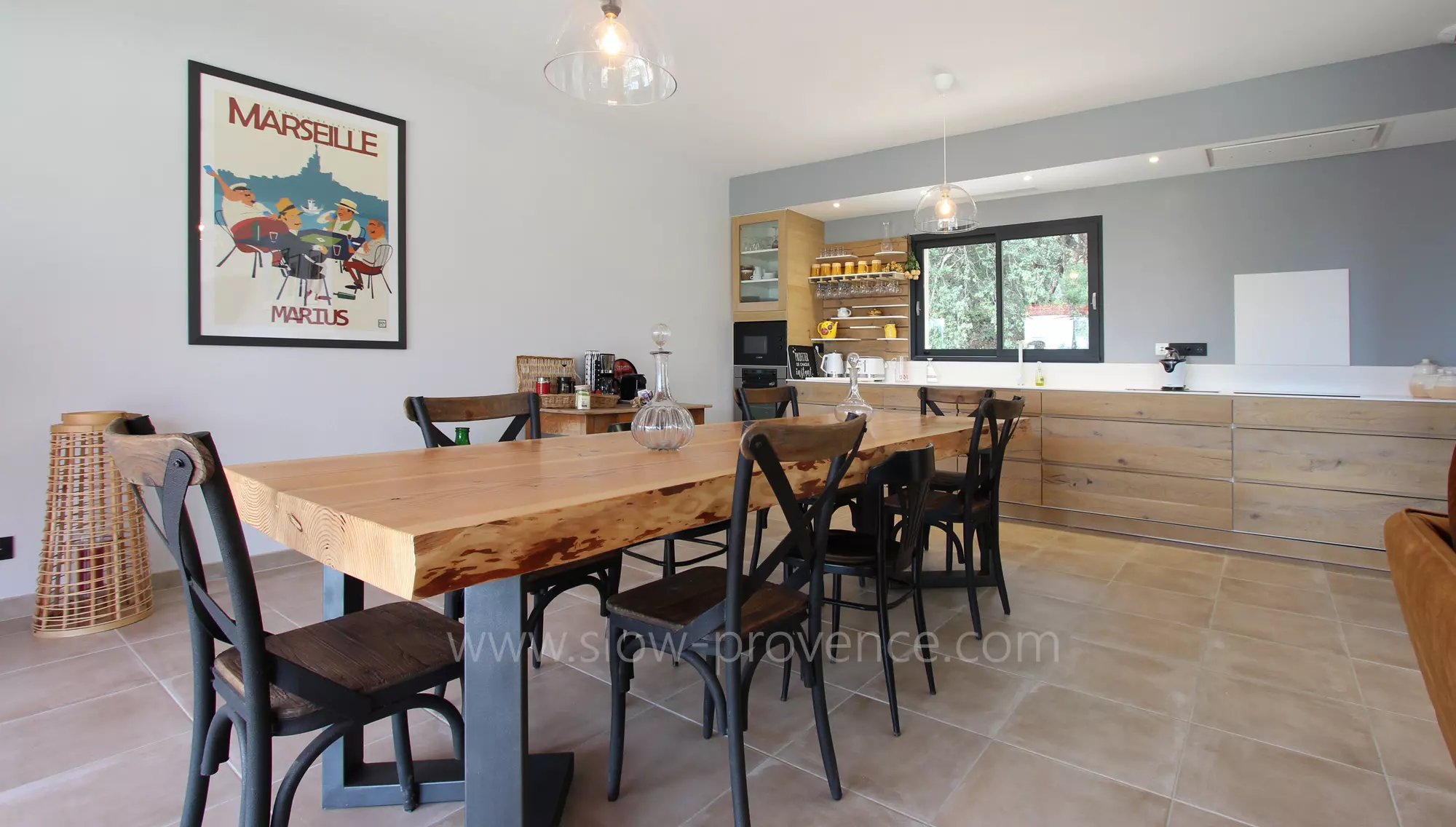 Dining room and kitchen