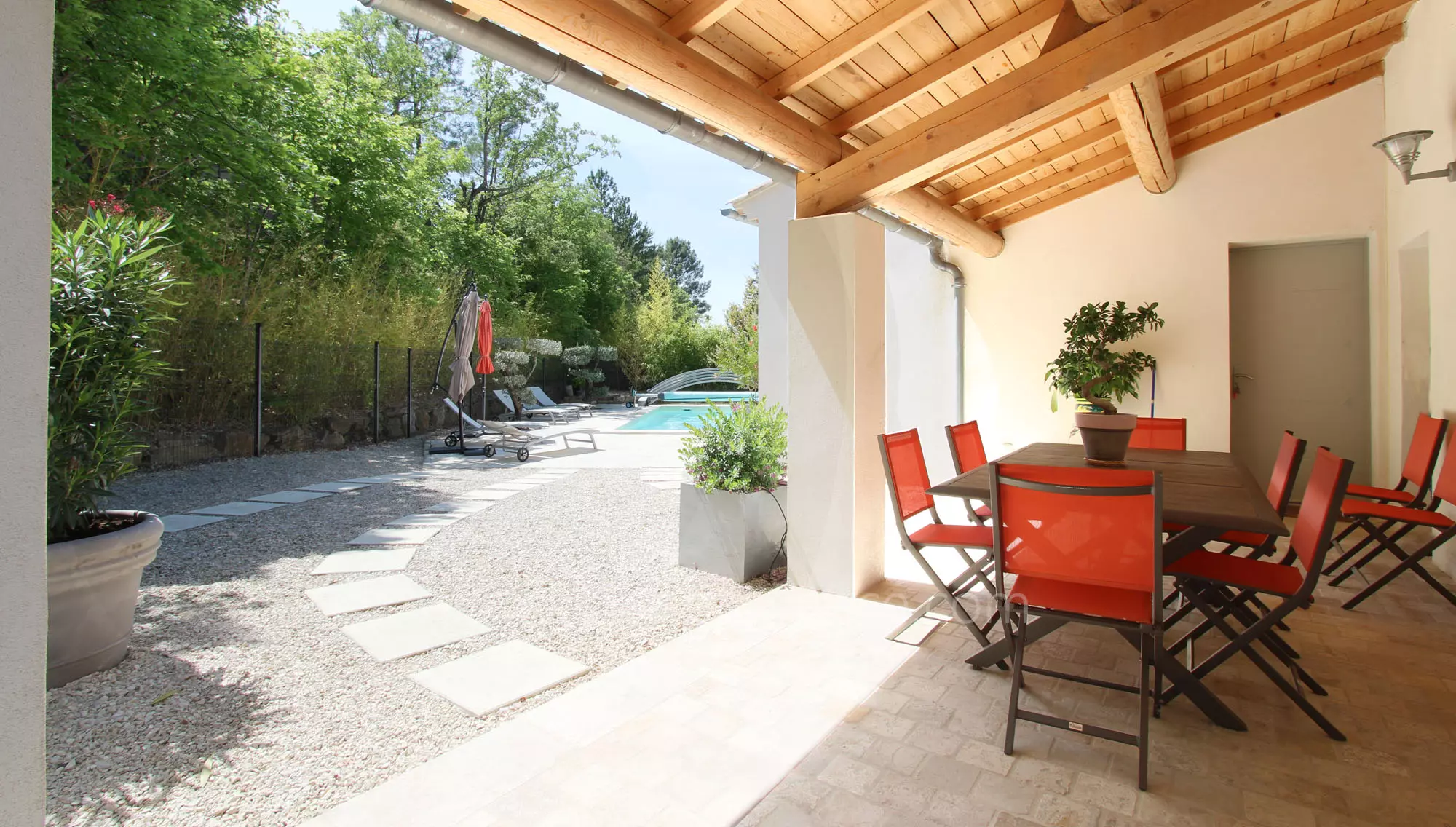 Terrace with swimming-pool view